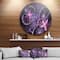 Designart - Fractal Flower Soft Purple Digital Art' Large Flower Metal Circle Wall Art
